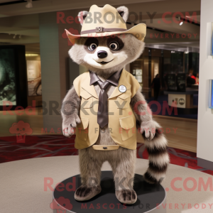 Tan Raccoon-mascottekostuum...