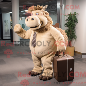 Beige wolharige neushoorn...