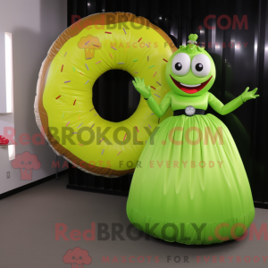 Lime Green Donut mascot...