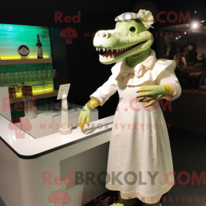 Cream Crocodile maskot...