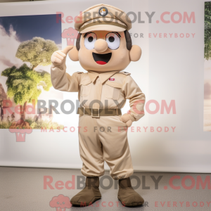 Beige Soldier maskot...