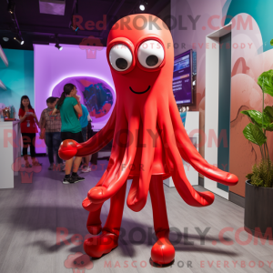 Red Squid maskot drakt...
