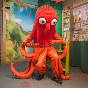 Red Squid-mascottekostuum...