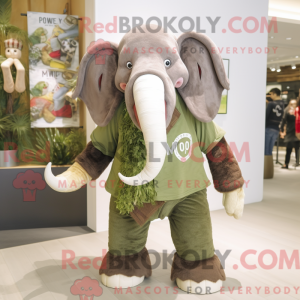 Olive Mammut Maskottchen...