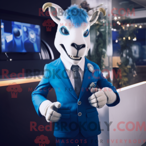 Blå ged maskot kostume...