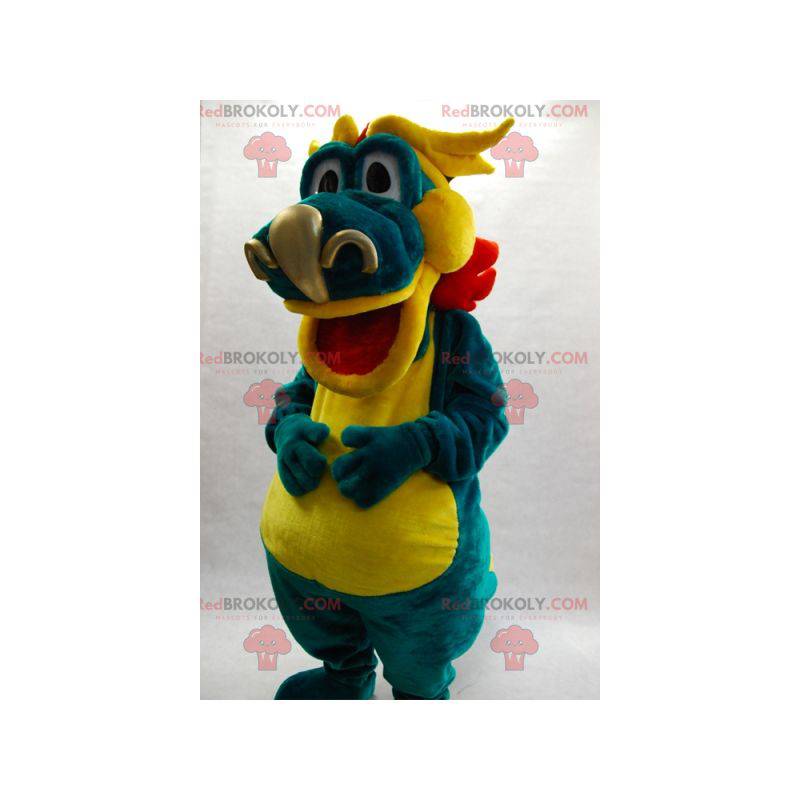 Mascotte drago verde giallo e rosso. Drago colorato - Mascotte drago verde giallo e rosso. Drago colorato -
