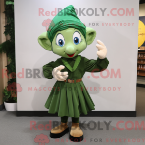 Olive Elf maskot kostume...