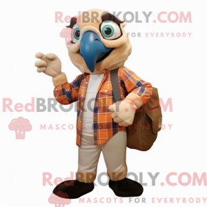 Beige ara mascottekostuum...