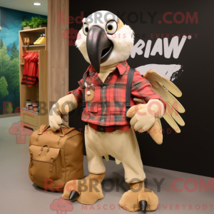 Beige ara mascottekostuum...