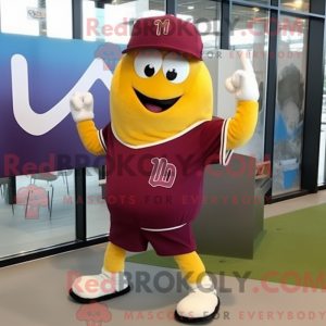 Maroon Mango maskot kostume...