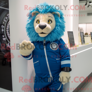 Blauer Löwe Maskottchen...