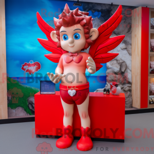 Rød Amor maskot drakt...