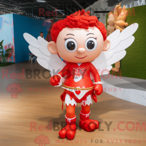 Red Cupid mascot costume...