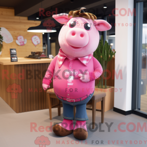 Postava maskota Pink Beef...