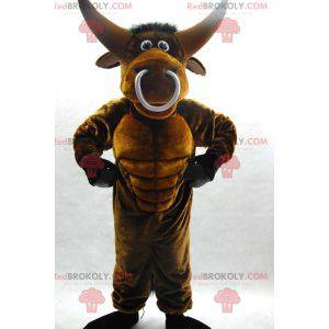 Very impressive muscular brown bull mascot - Redbrokoly.com
