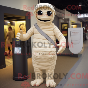 Cream Mummy maskot kostume...