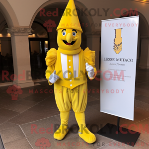 Citroengeel mascottekostuum...