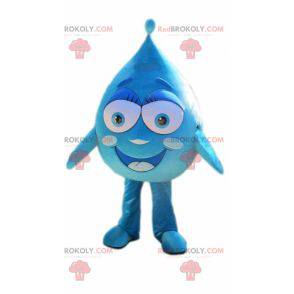 Mascotte gigante e sorridente di goccia blu - Redbrokoly.com