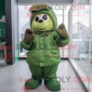 Green Cod mascot costume...
