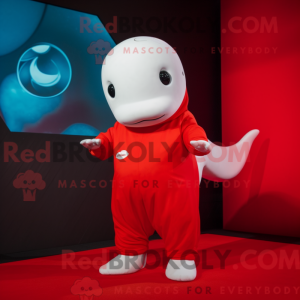 Maskotdraktfigur Red Beluga...