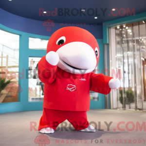 Maskotdraktfigur Red Beluga...