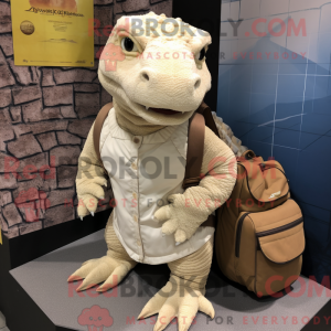 Creme Komodo Dragon maskot...