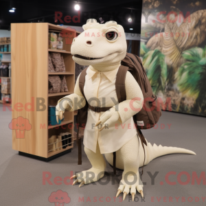 Cream Komodo Dragon mascot...