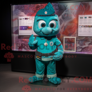 Teal Ice Maskottchen Kostüm...