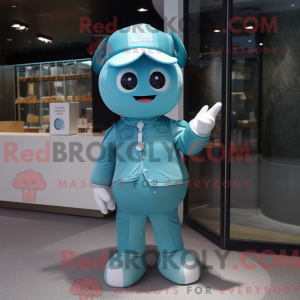 Blågrøn is maskot kostume...