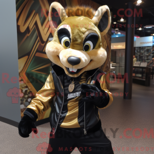 Gold Skunk mascot costume...