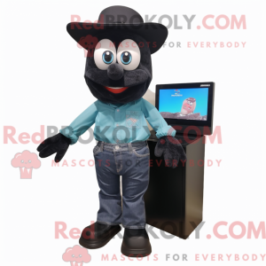 Sort computer maskot...