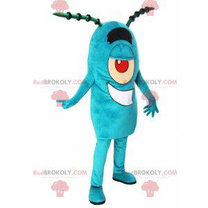 Mascot Plankton famous blue character in SpongeBob SquarePants