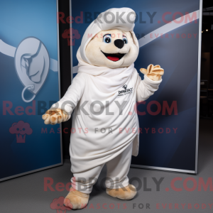 Hvid Croissant maskot...