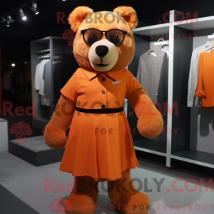 Oranje beer mascottekostuum...