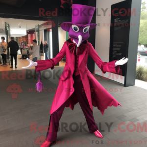 Magenta Stilt Walker maskot...