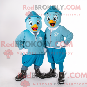 Postava maskota Cyan Pair...