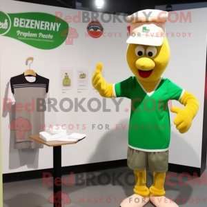 Grøn Butter Chicken maskot...