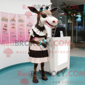 Figura de máscara de ocapi com máscara e deslizamento - Mascotes Okapi - REBROKO_226189 - RedBrokoly.com
