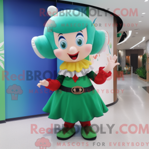 Elf-mascottekostuum gekleed...