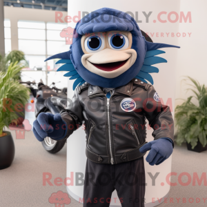 Navy Betta Fish mascot...