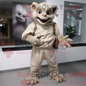 Béžová postava maskota...