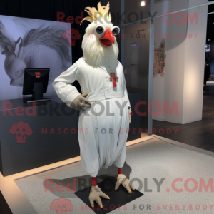 Hvit hane maskot kostyme...