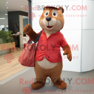 Red Beaver mascottekostuum...