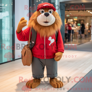 Red Beaver maskotdraktfigur...
