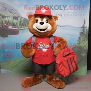 Red Beaver maskotdraktfigur...