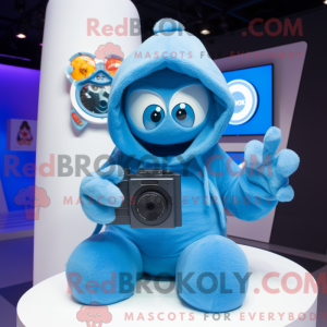 Blue Camera maskot kostume...