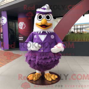 Purple Fried Chicken mascot...