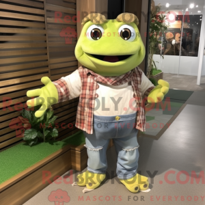 Cream Frog maskotdraktfigur...