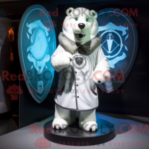 Fantasia de mascote Escudo Celta Branco com parca e porta-chaves - Mascotes do Escudo Celta - REBROKO_226448 - RedBrokoly.com
