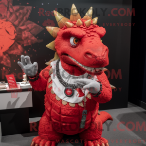 Rød Stegosaurus...